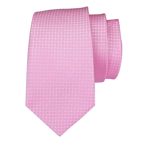 Endery Men’s Pink Plaid Luxury Silk Tie – Elegant & Timeless Design